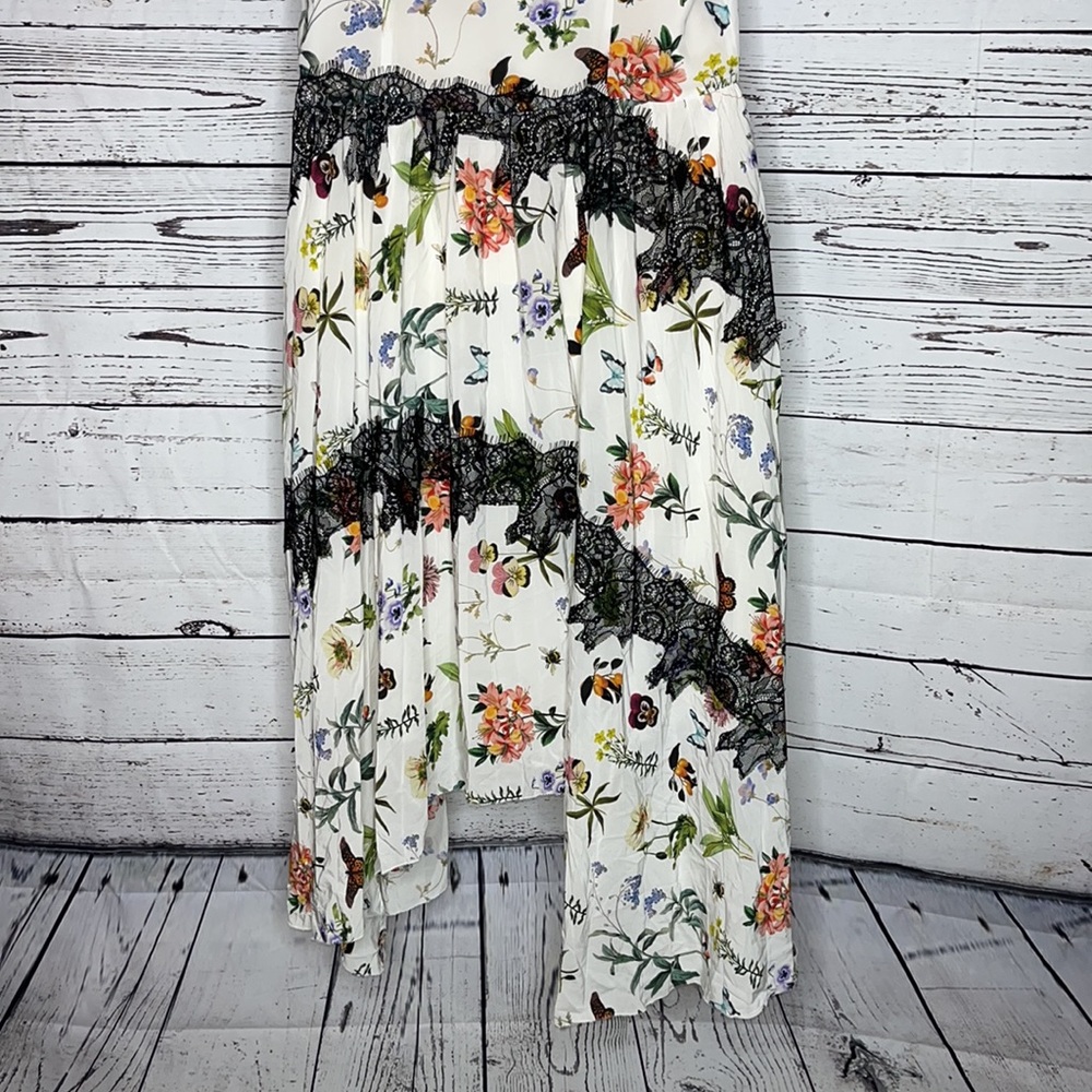 Joie NWT Size 12 Butterfly Bee w/ Floral Lace Pearl Strap Asymmetrical Hem Dress - Picture 7 of 8